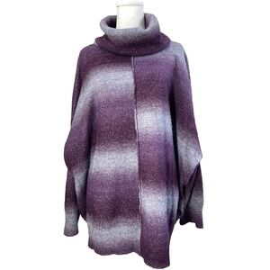 Calvin‎ Klein Sweater Womens Extra Large Purple Turtleneck Pullover Oversized